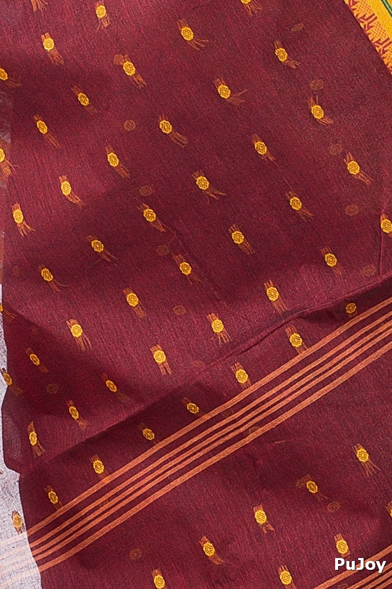 Beige Pure Cotton Alpona Tant Saree (190)