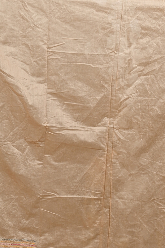 Light Brown Cotton Blend Dayki Kantha Stitch Saree (1904)