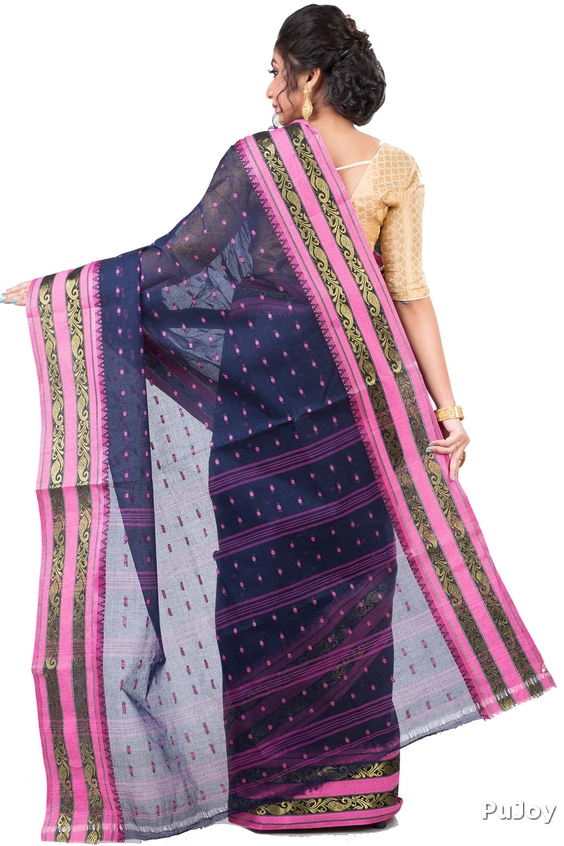 Beige Pure Cotton Alpona Tant Saree (191)