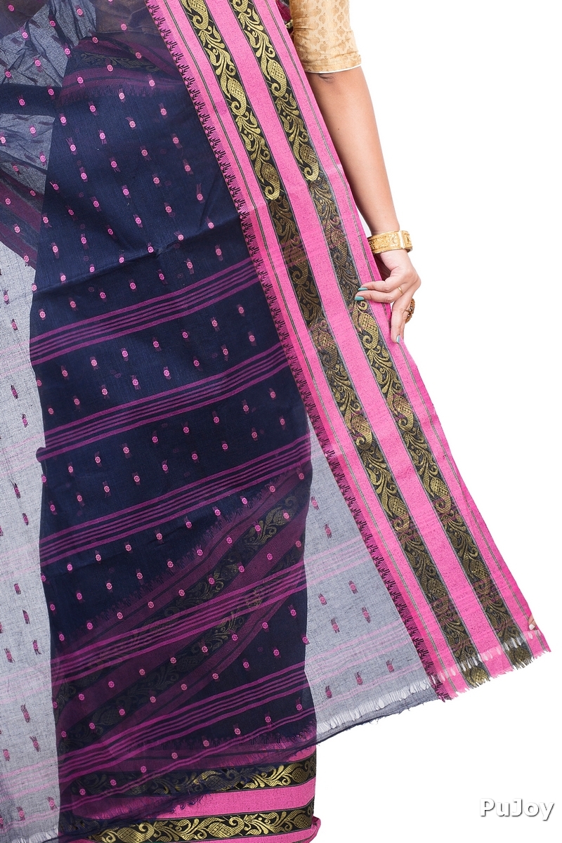 Beige Pure Cotton Alpona Tant Saree (191)