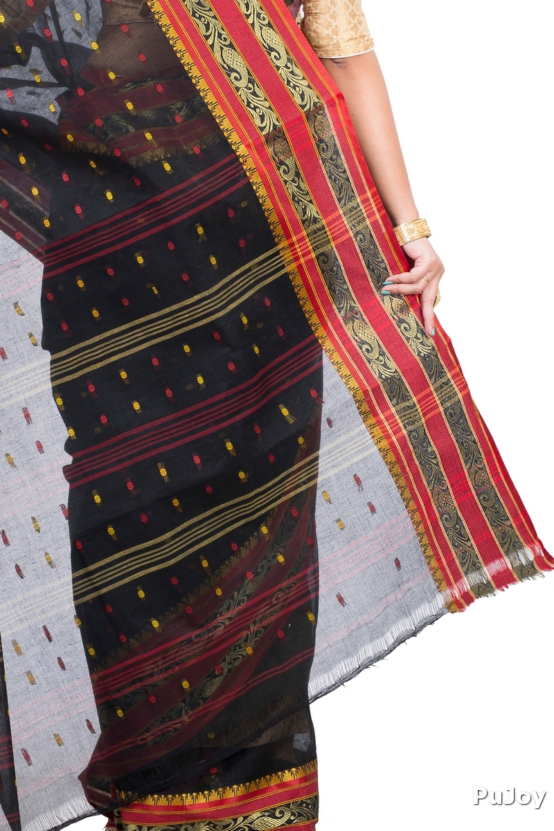 Beige Pure Cotton Alpona Tant Saree (192)