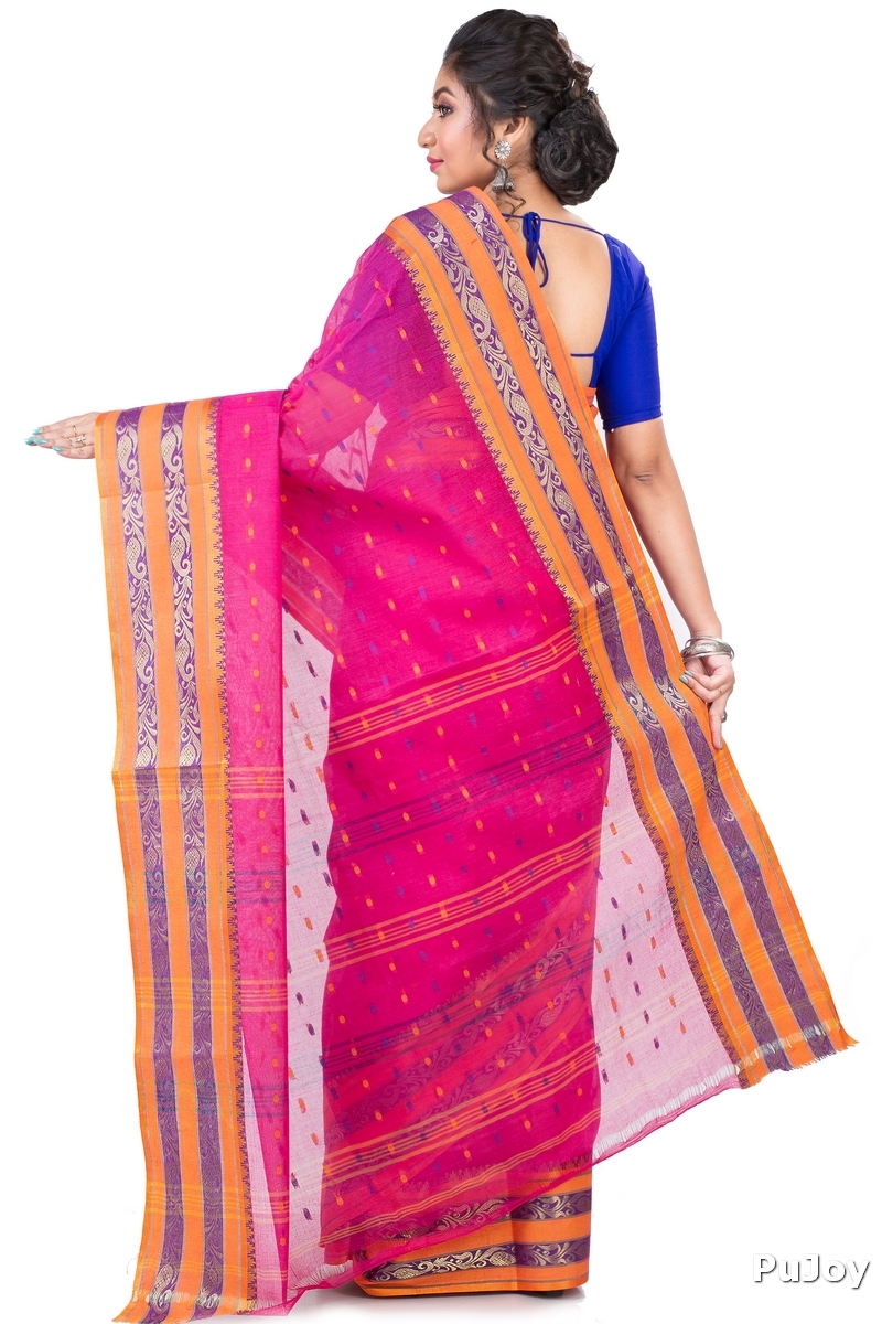 Beige Pure Cotton Alpona Tant Saree (194)