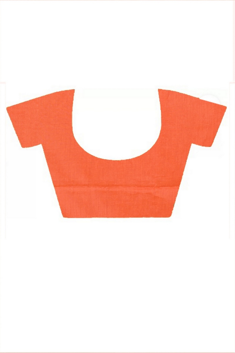 Orange Pure Cotton Kamal Hand Painted Saree (1974)