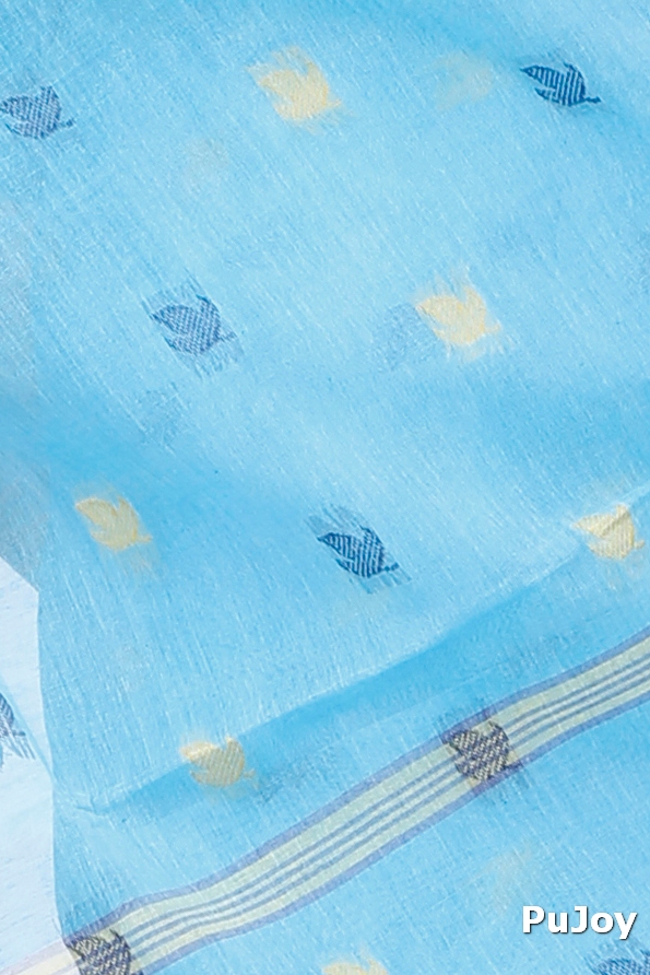 Sky Blue Pure Cotton Geena Tant Saree (198)