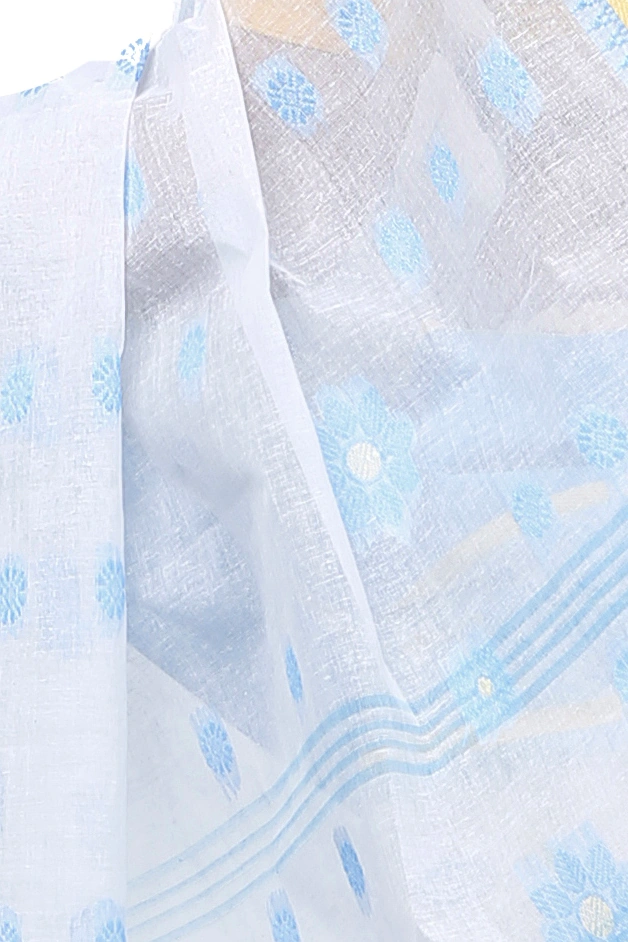 Sky Blue Pure Cotton BolLata_Tant Tant Saree (199)