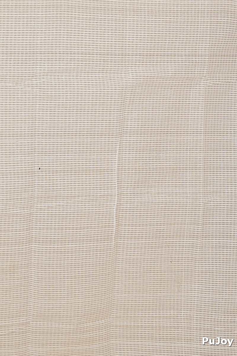 White Red Blended Cotton Aplika Applique Saree (1993)