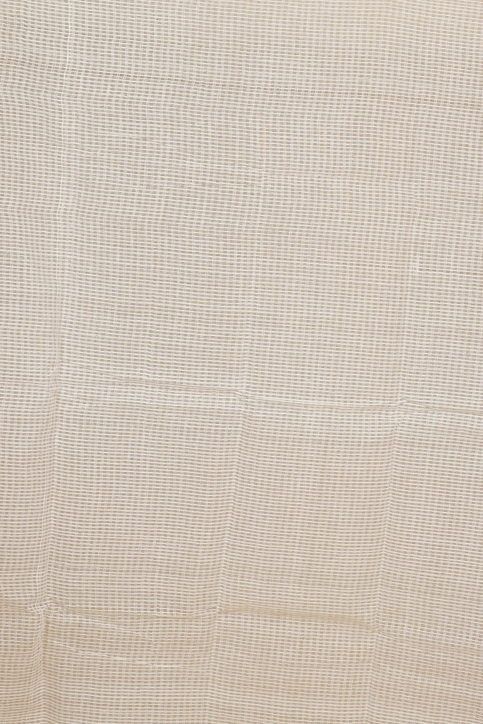 White Blended Cotton Aplika Applique Saree (1995)