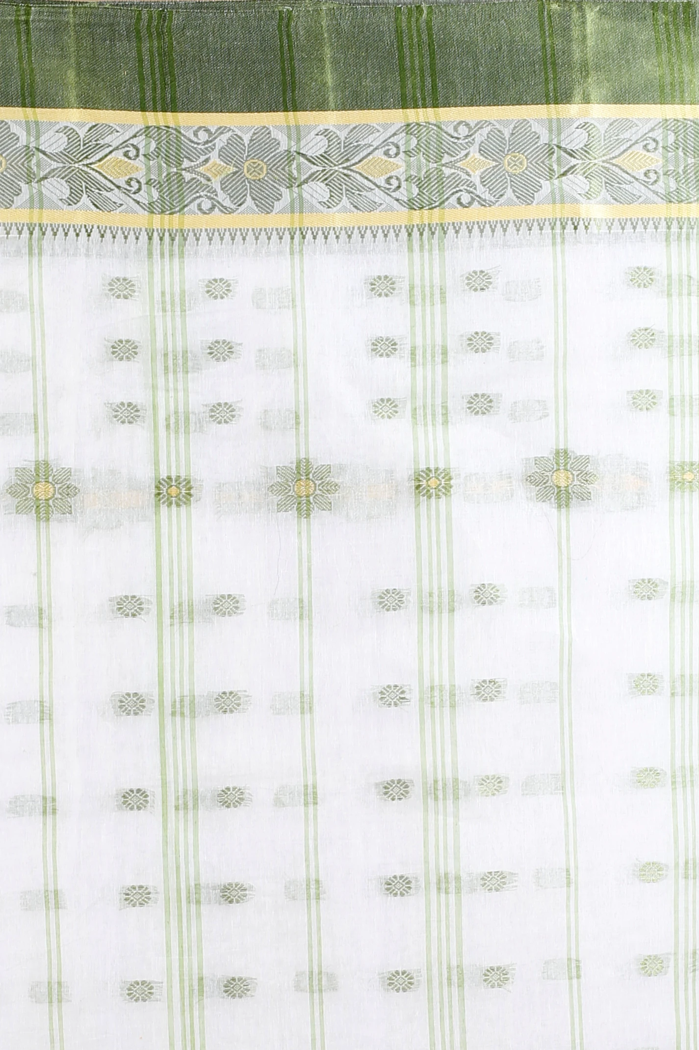 Green White Pure Cotton BolLata_Tant Tant Saree (200)