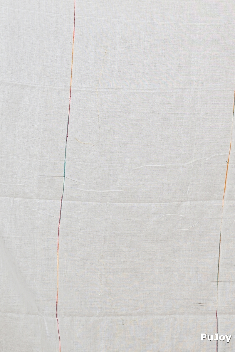 White Pure Cotton Aplika Tanu Applique Saree (2002)