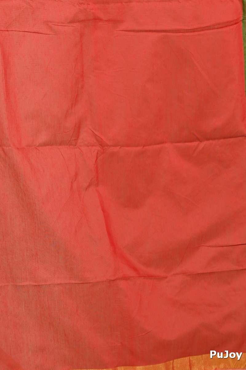 Dark Green Blended Cotton Samo Hand Loom Saree (2013)