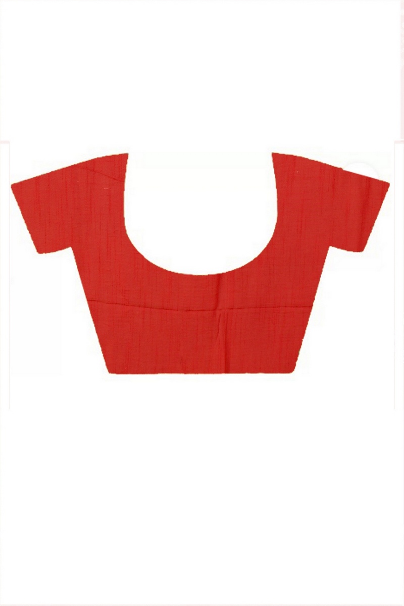 Red Pure Cotton Batika Boll Batik Print Saree (2014)