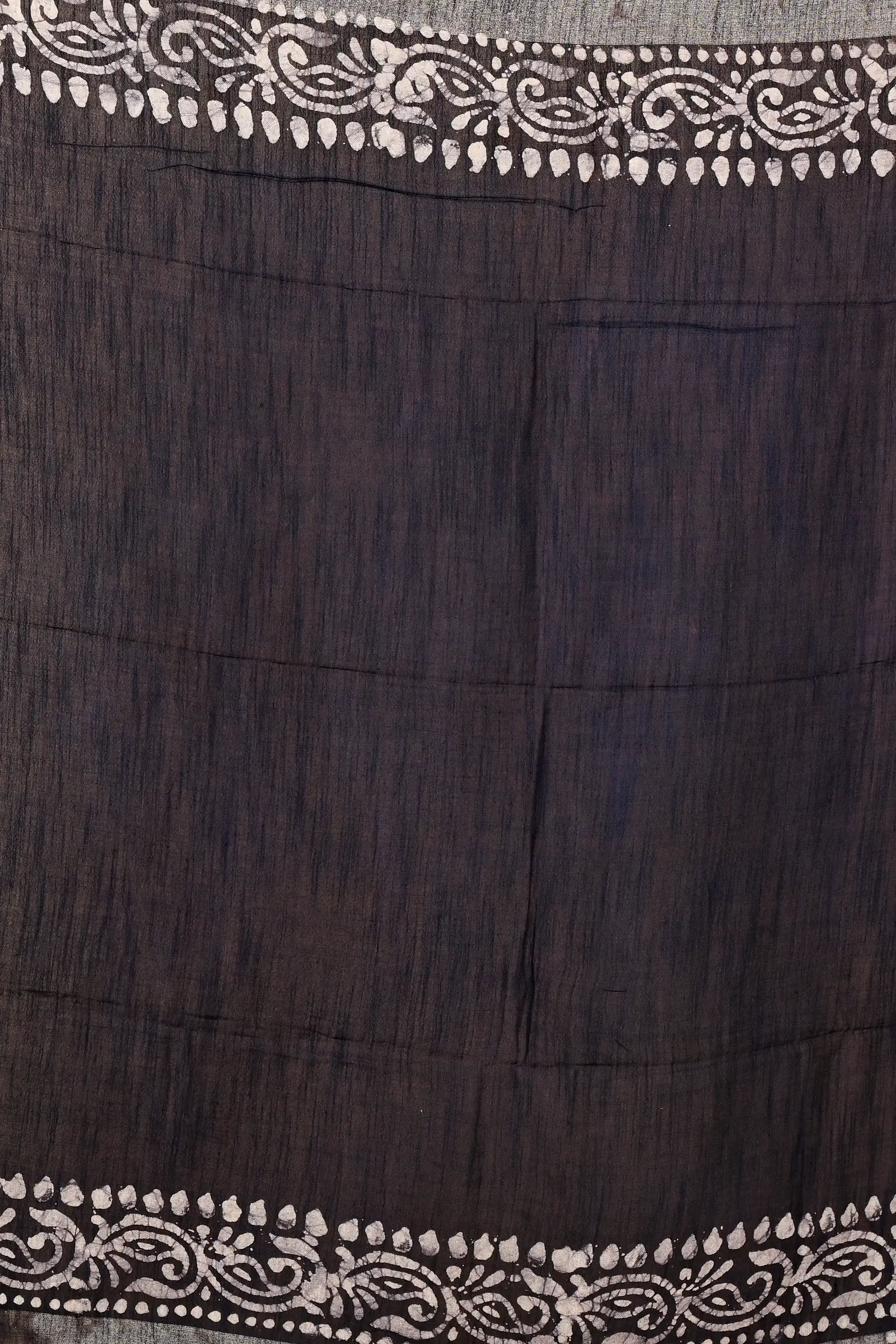 Black Pure Cotton Batika Boll Batik Print Saree (2015)