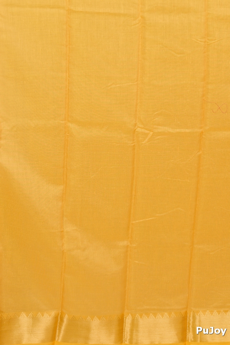 Yellow Cotton Silk Sikra Hand Loom Saree (2016)