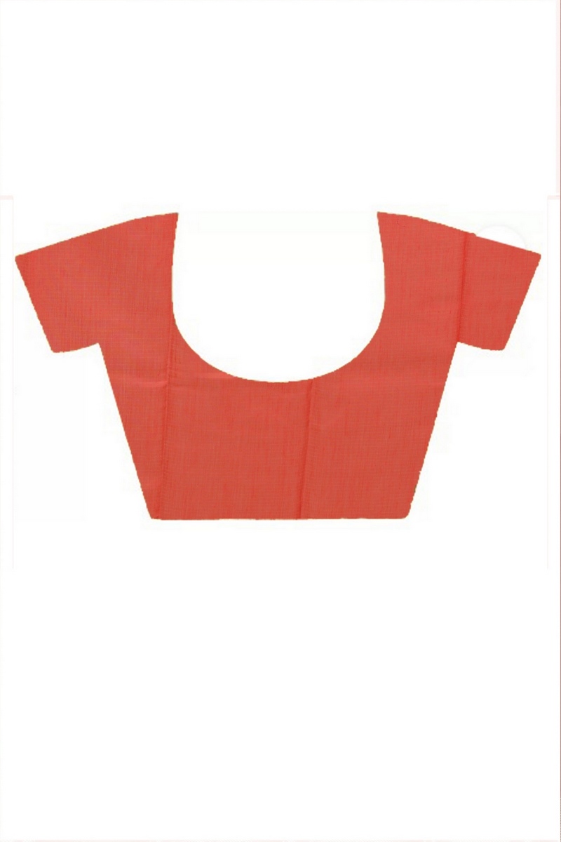 Red Cotton Silk Sikra Hand Loom Saree (2017)