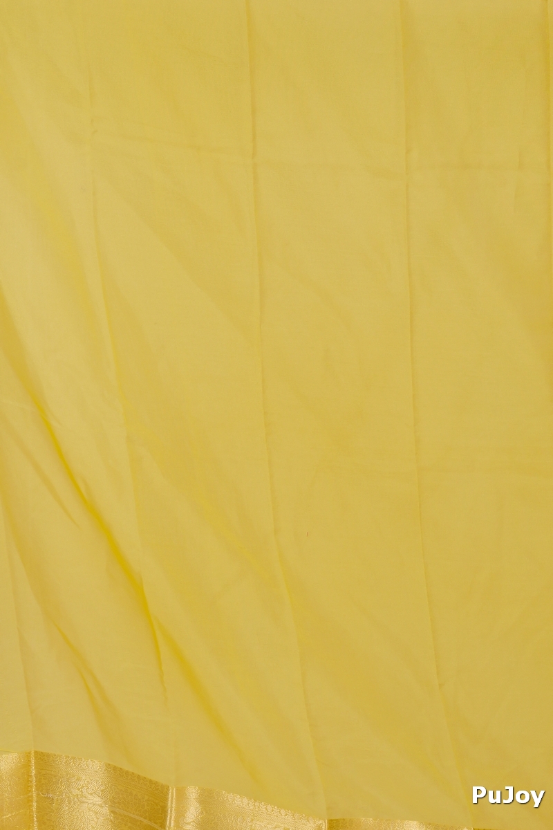 Yellow Blended Cotton Sikto Hand Loom Saree (2027)