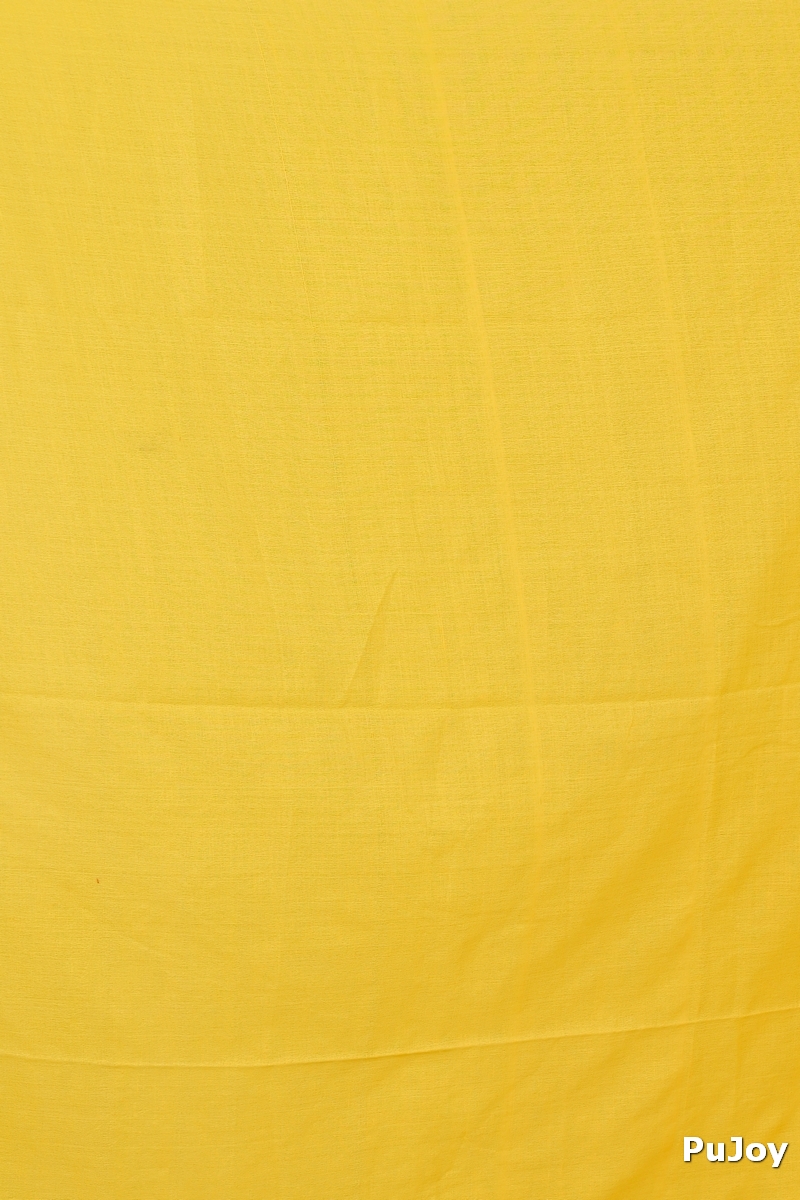 Yellow Pure Cotton Thanli Hand Loom Saree (2033)