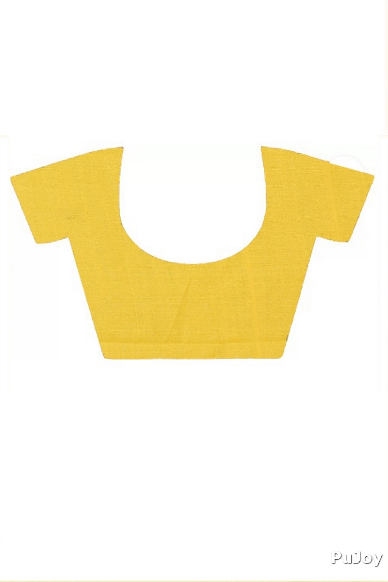 Yellow Pure Cotton Thanli Hand Loom Saree (2033)