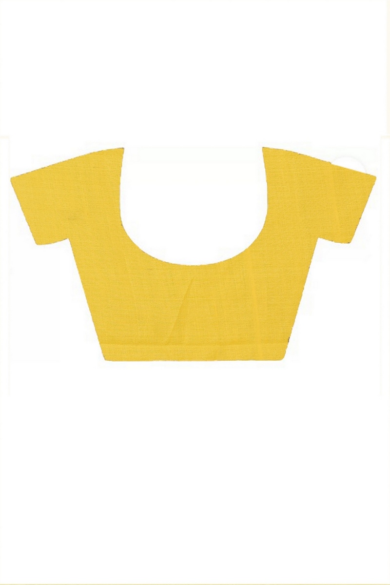 Yellow Pure Cotton Thanli Hand Loom Saree (2033)