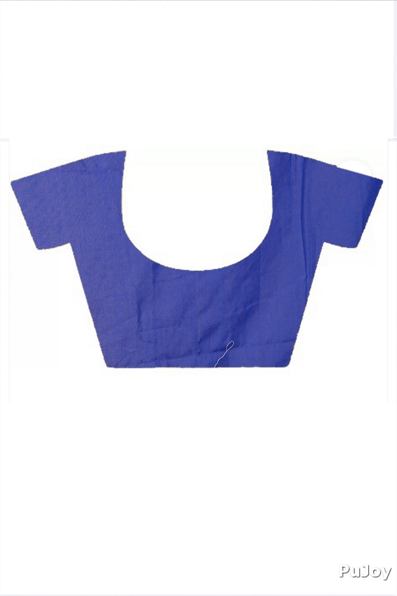 Dark Blue Pure Cotton Thanli Hand Loom Saree (2035)