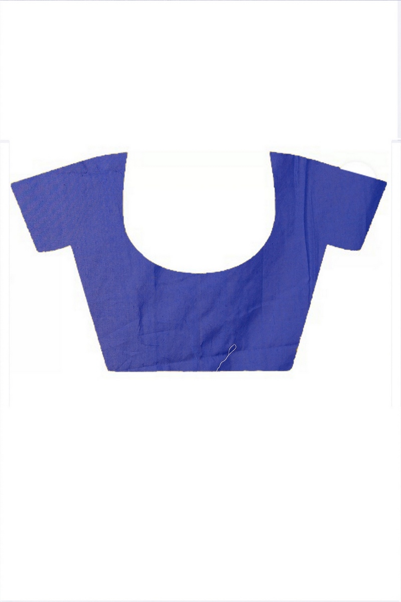 Dark Blue Pure Cotton Thanli Hand Loom Saree (2035)