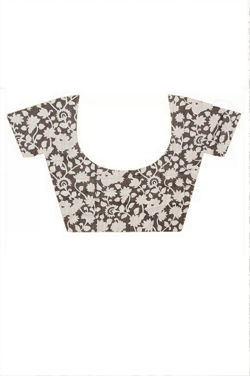 Black Cotton Sebai Batik Print Saree (2039)