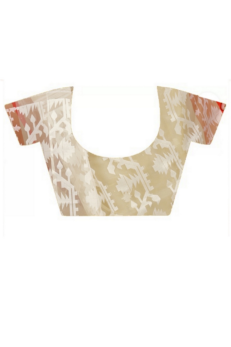 Cream Cotton Monimal Muslin saree (2045)