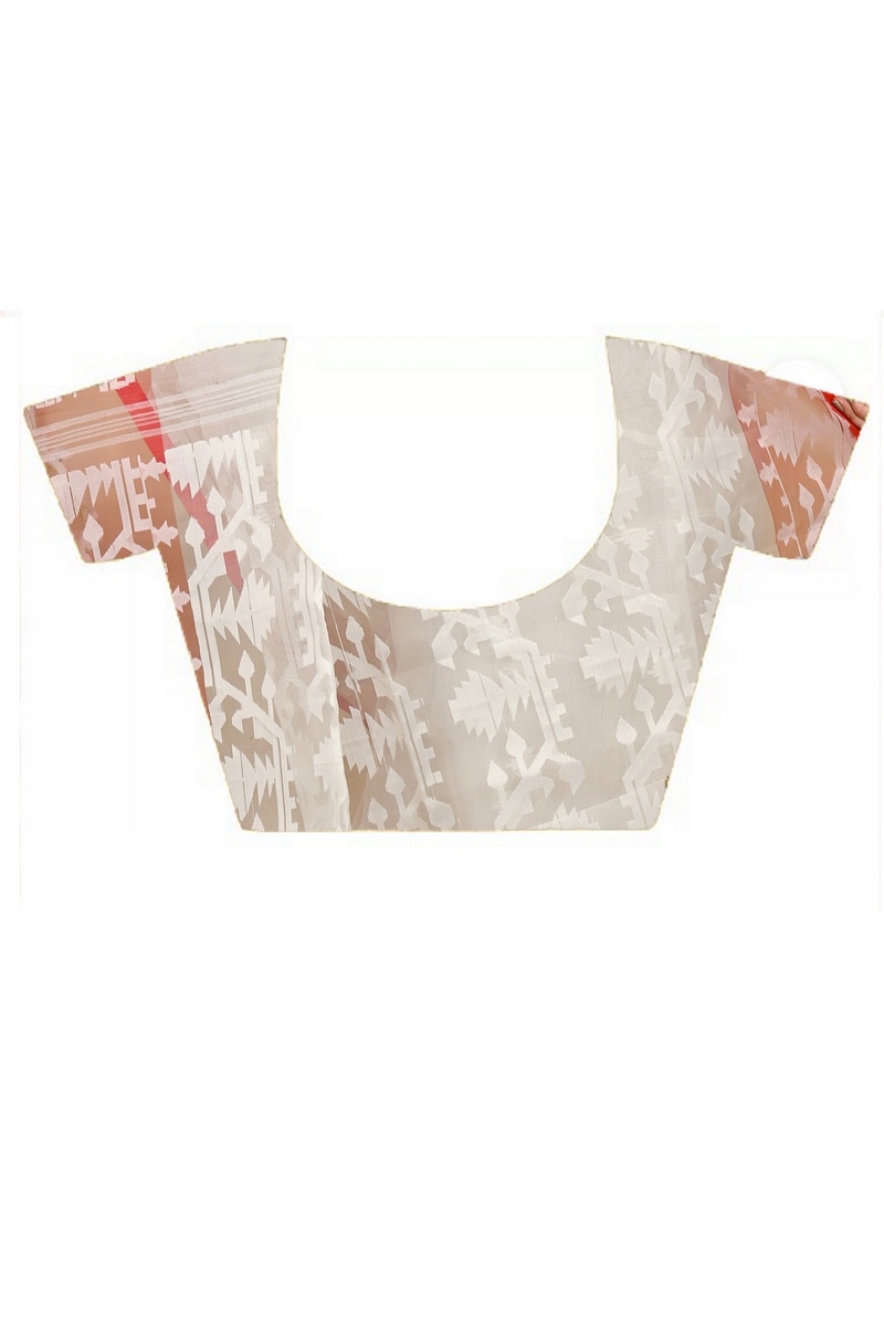 White Cotton Monimal Muslin saree (2046)