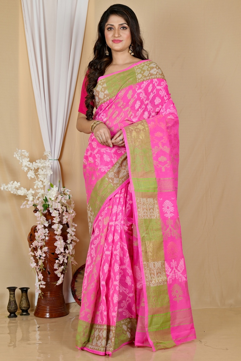 Pink Pure Cotton Semata Tant Saree (2049)