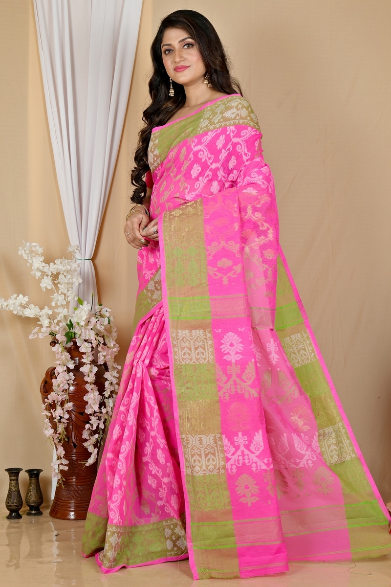 Pink Pure Cotton Semata Tant Saree (2049)