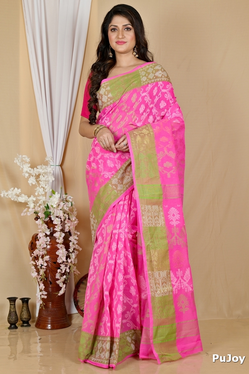 Pink Pure Cotton Semata Tant Saree (2049)