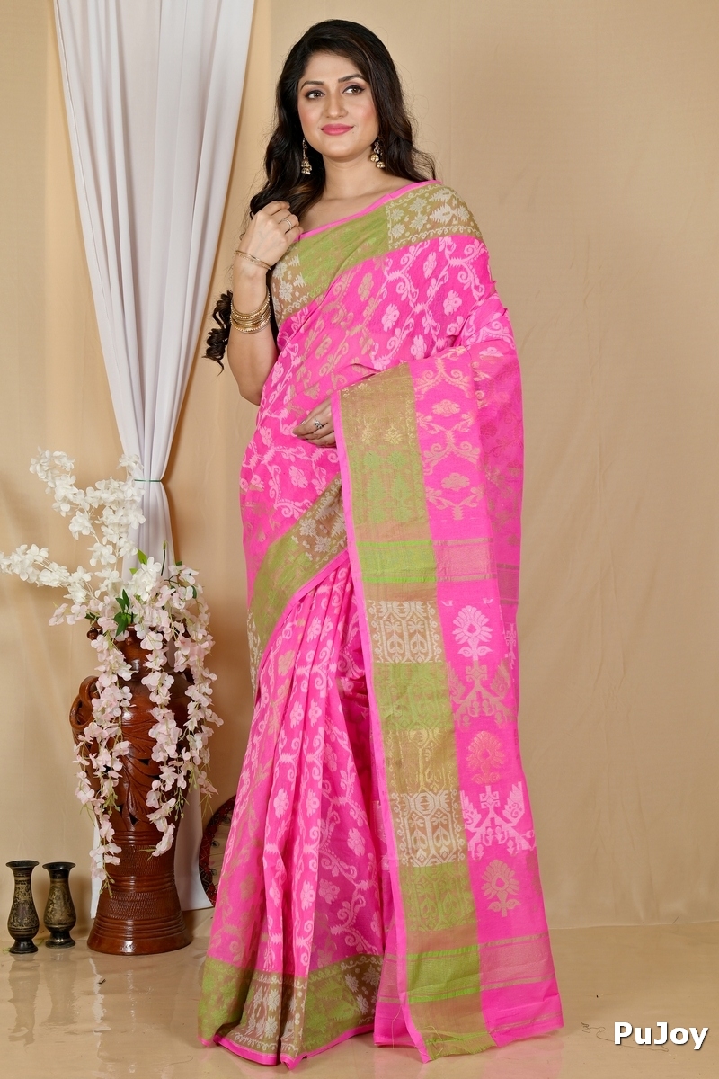 Pink Pure Cotton Semata Tant Saree (2049)