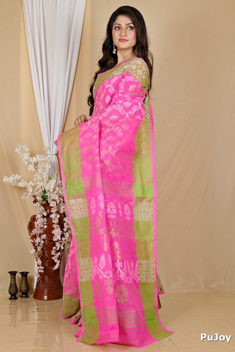 Pink Pure Cotton Semata Tant Saree (2049)