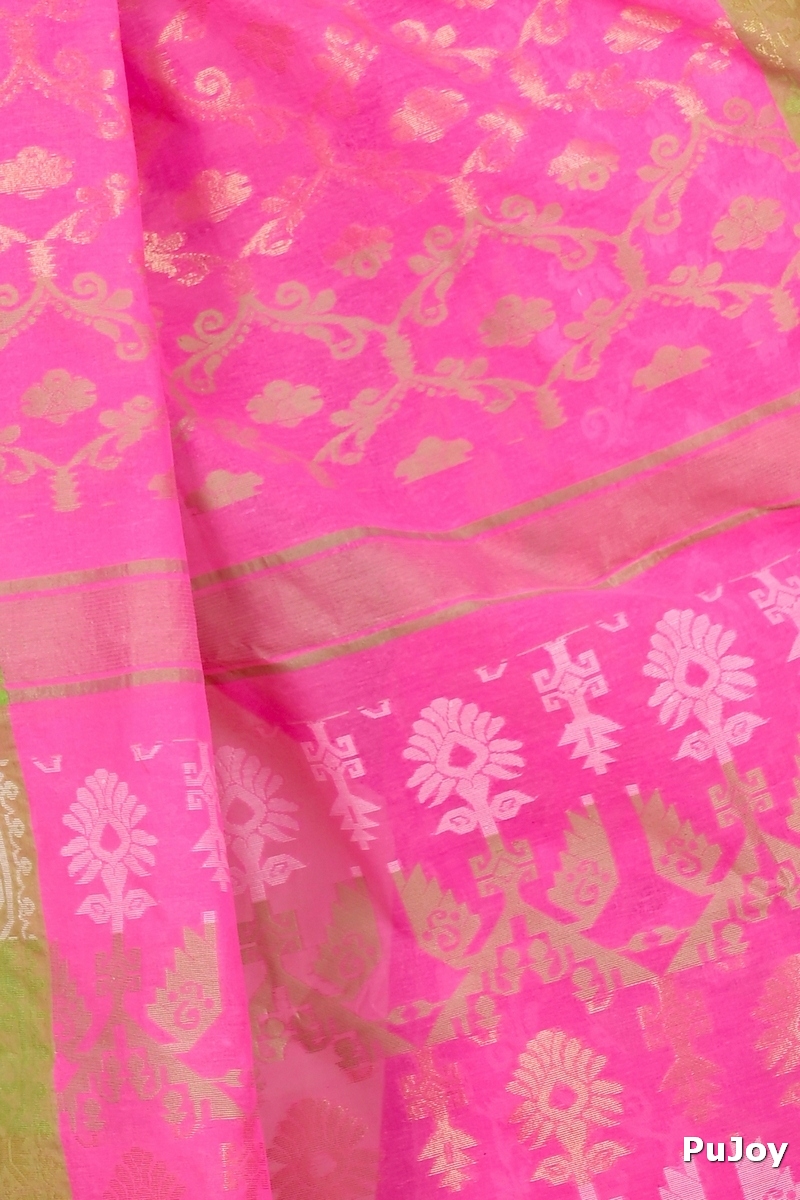 Pink Pure Cotton Semata Tant Saree (2049)