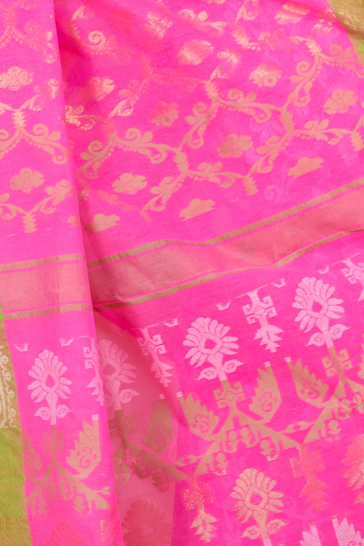 Pink Pure Cotton Semata Tant Saree (2049)