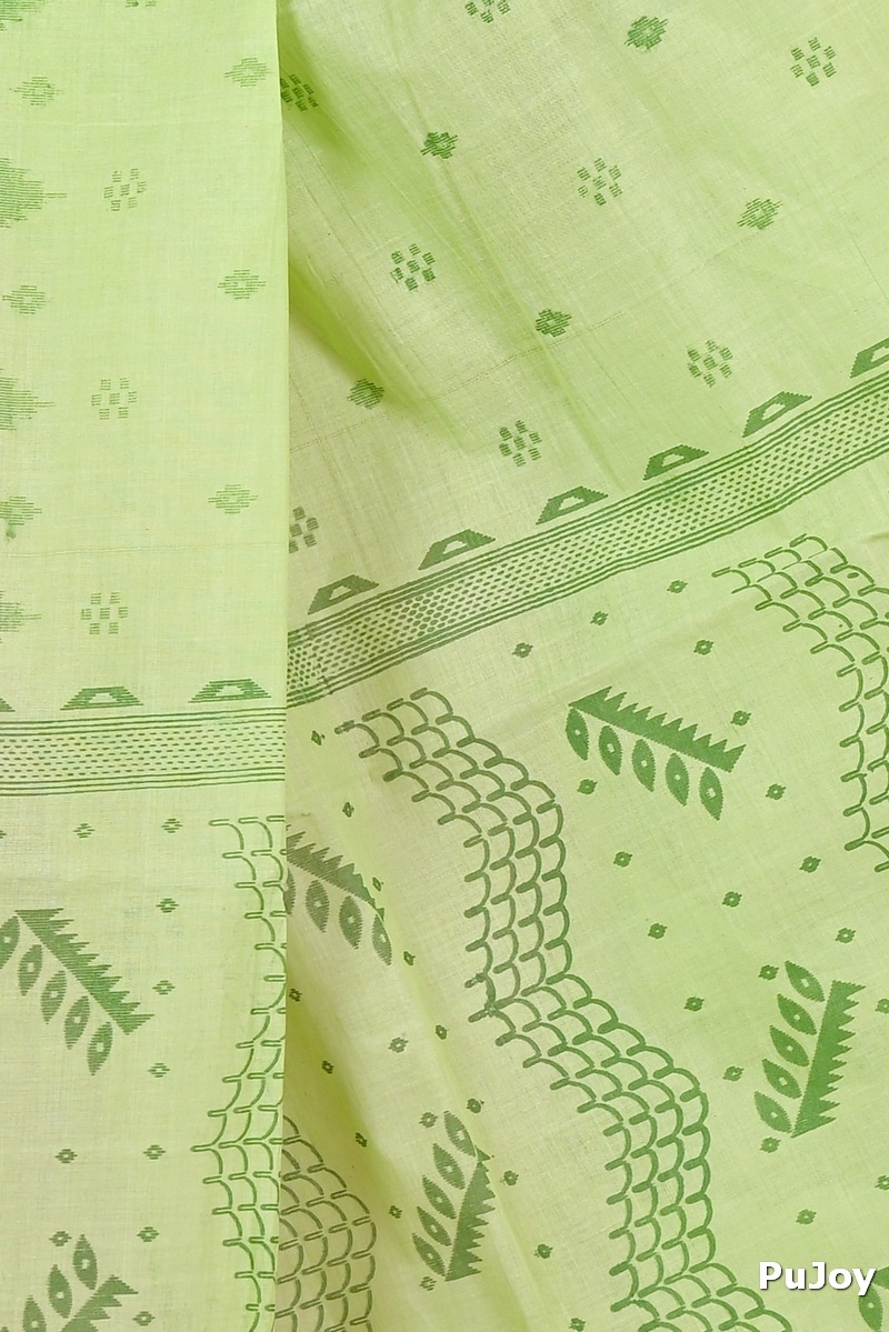 Green Pure Cotton Lupata Tant Saree Print (2053)