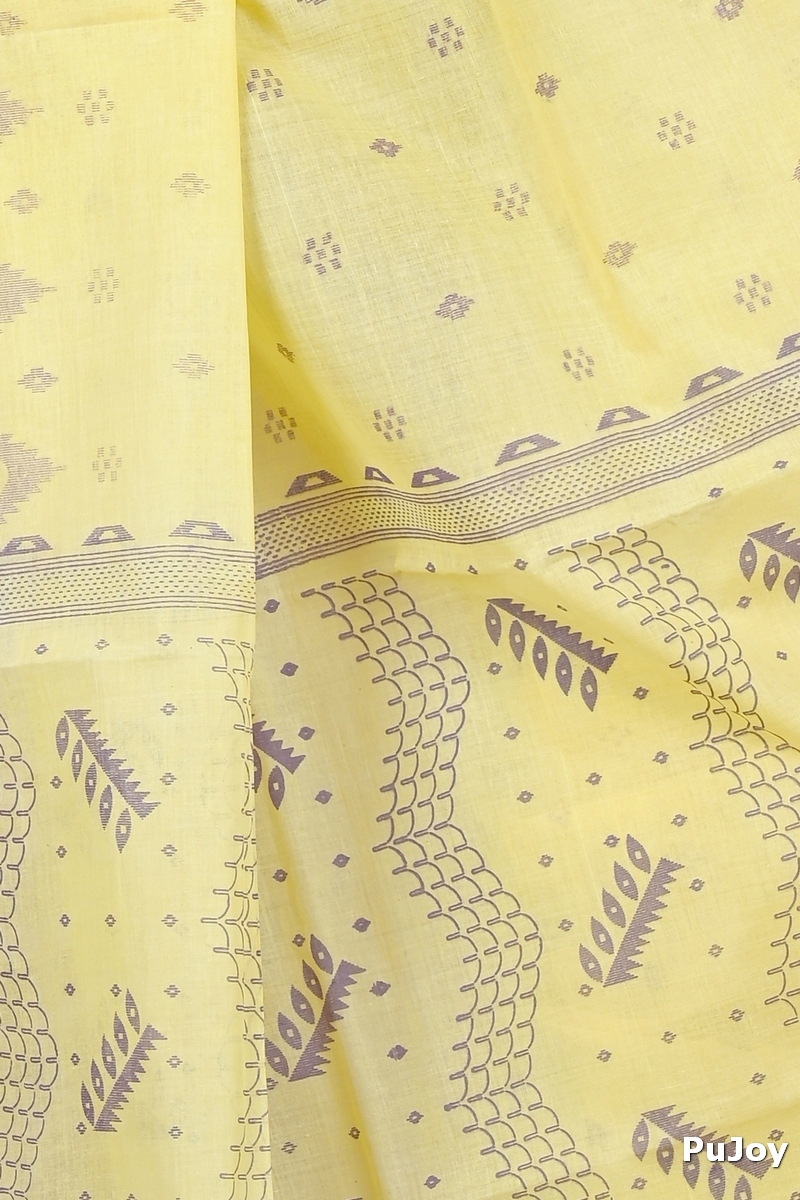 Yellow Pure Cotton Lupata Tant Saree Print (2054)