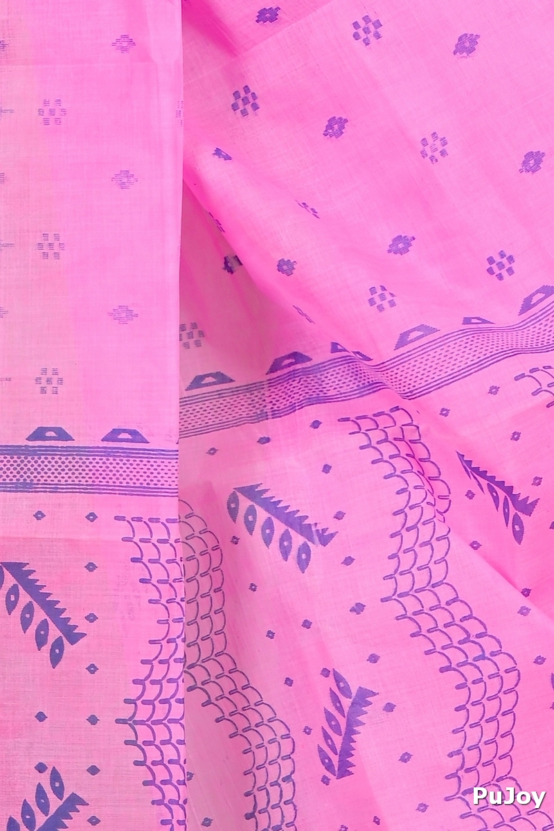 Pink Pure Cotton Lupata Tant Saree Print (2056)