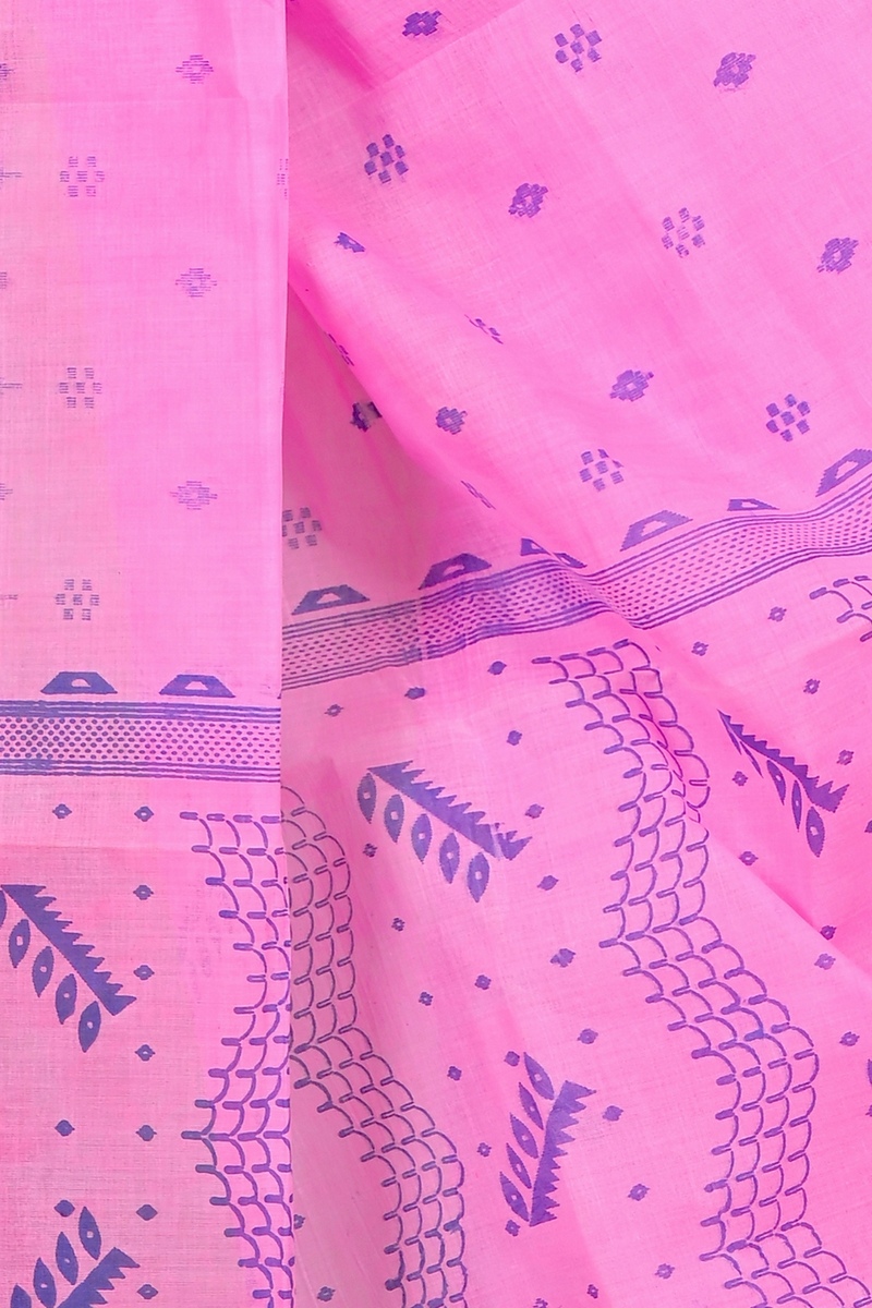 Pink Pure Cotton Lupata Tant Saree Print (2056)