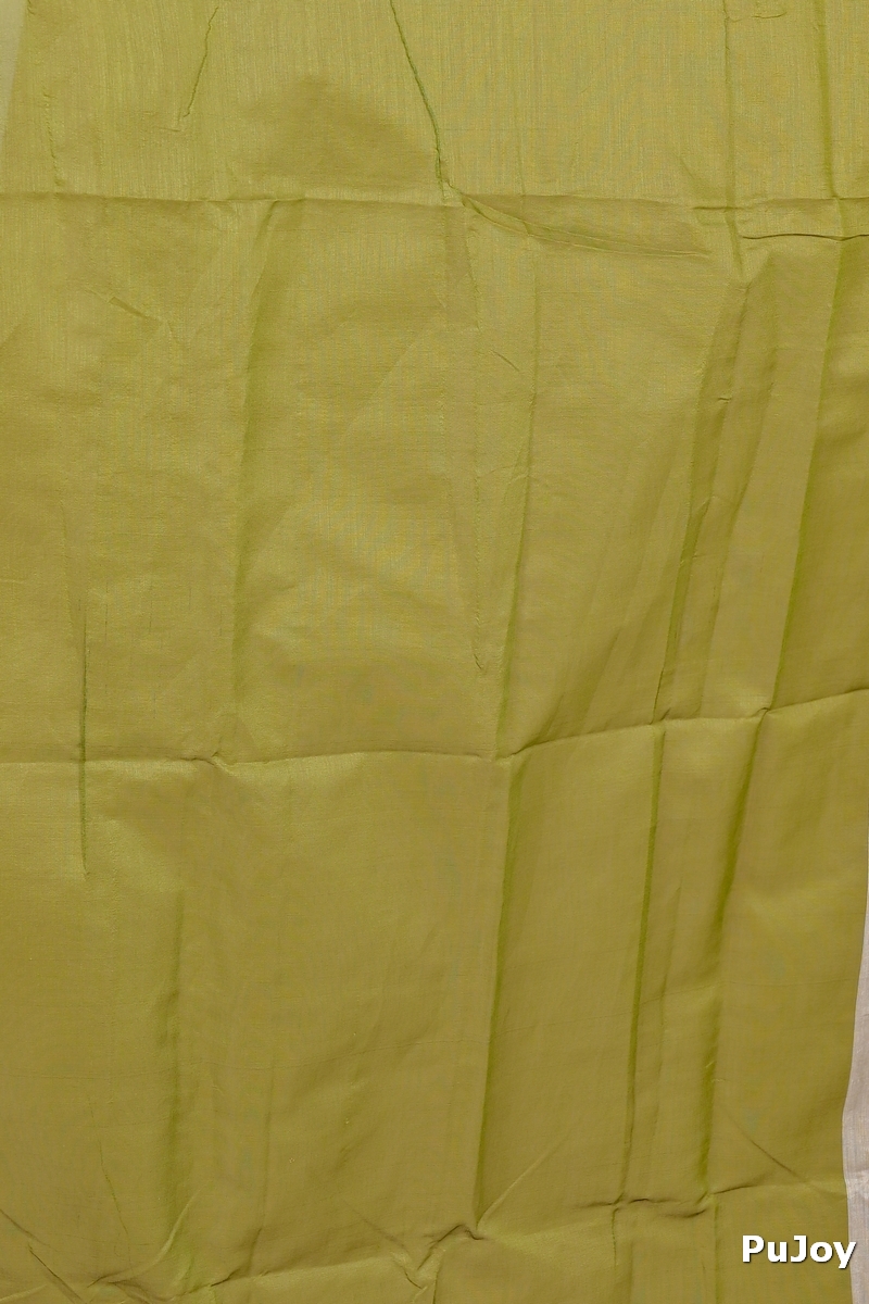Green Grey Pure Cotton Senak Printed Handloom Saree (2058)