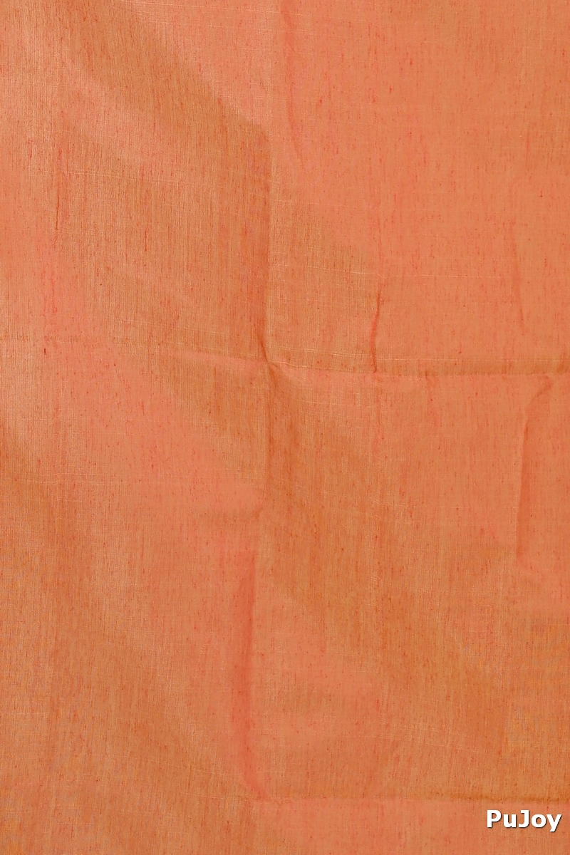Yellow Brown Pure Cotton Senak Printed Handloom Saree (2059)