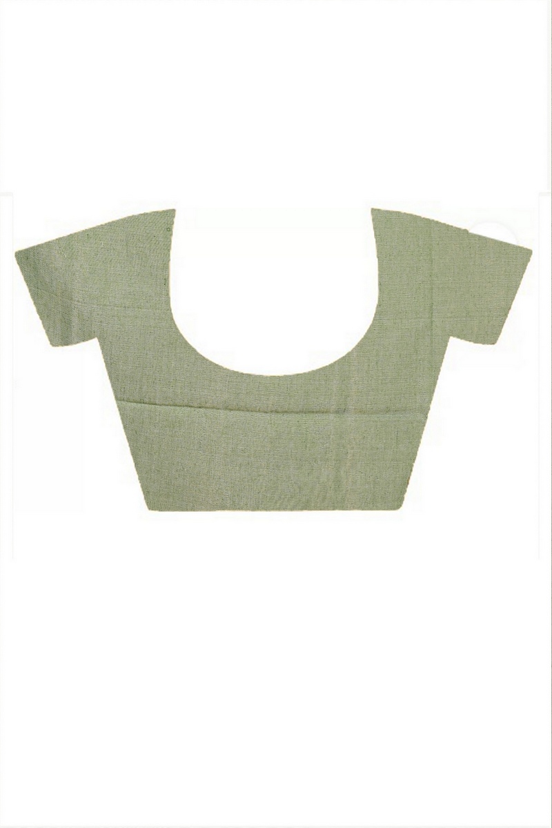 Dark Green Pure Cotton Seuma Hand Loom Saree (2065)