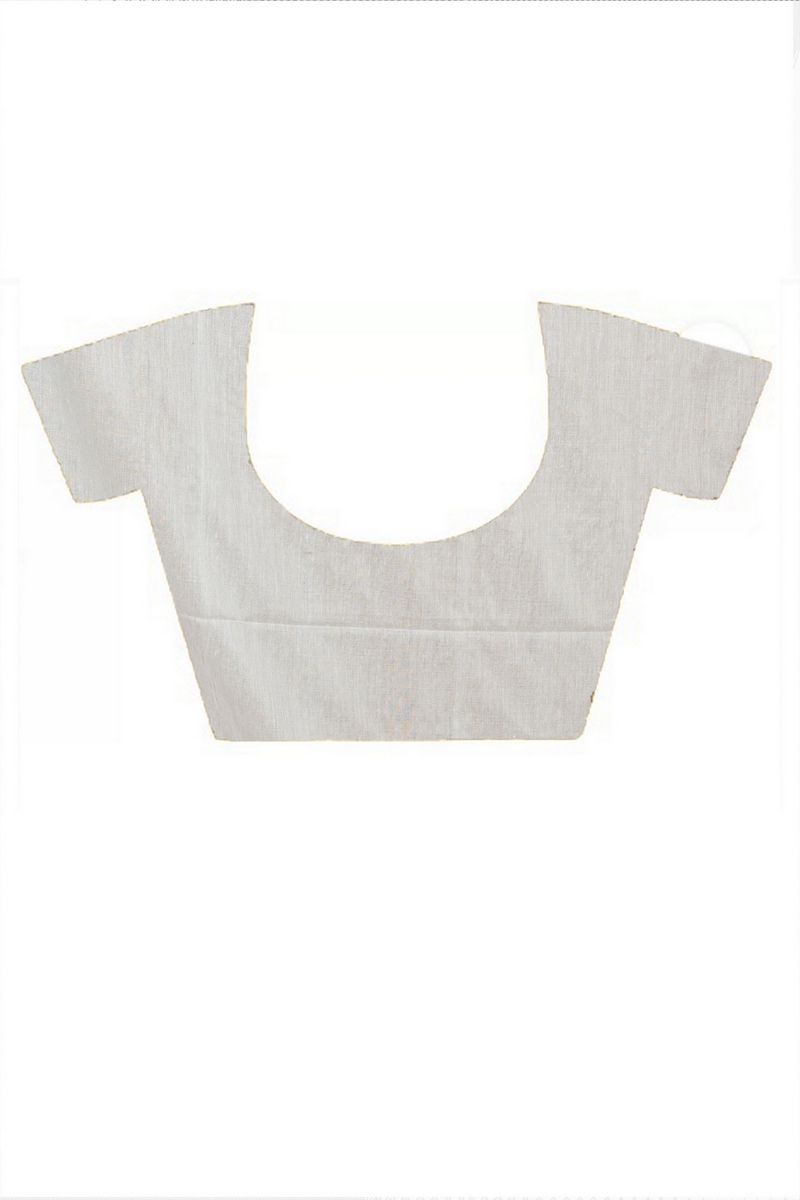 White Black Pure Cotton Seuma Hand Loom Saree (2066)