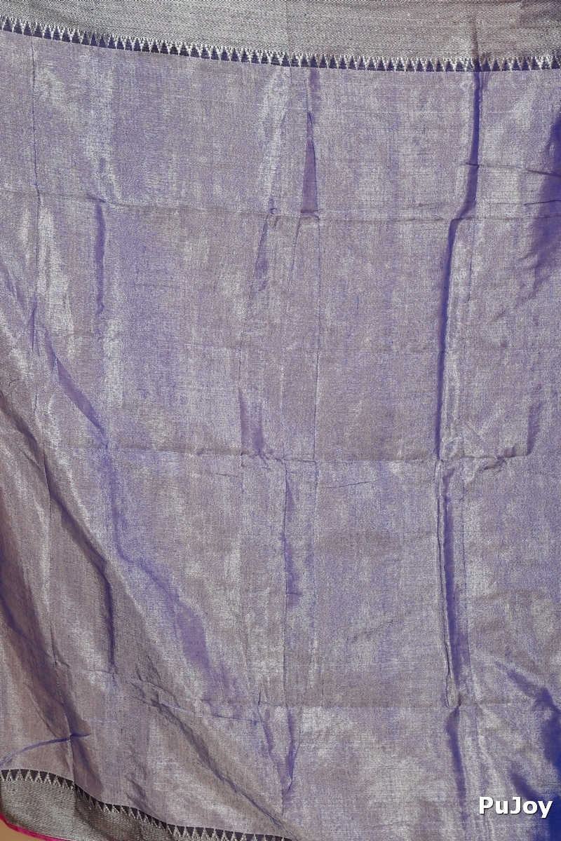 Pale Purple Cotton Silk Tisuka Par Hand Loom Saree (2068)