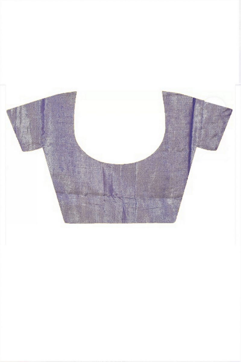 Pale Purple Cotton Silk Tisuka Par Hand Loom Saree (2068)