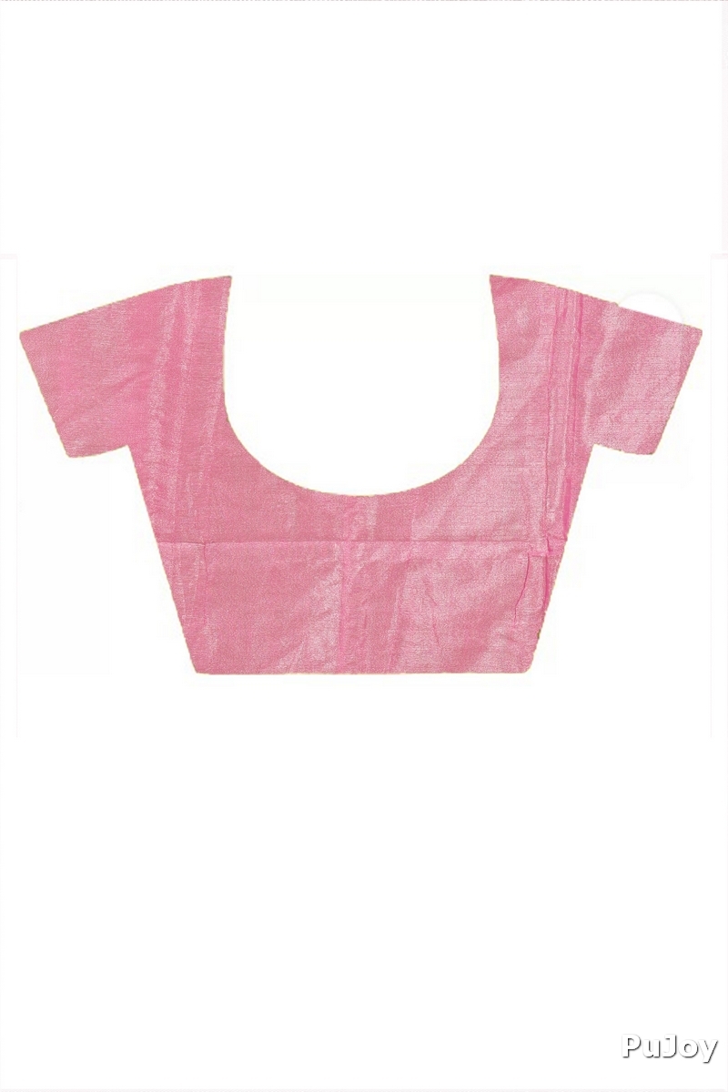 Pink Cotton Silk Tisuka Par Hand Loom Saree (2069)