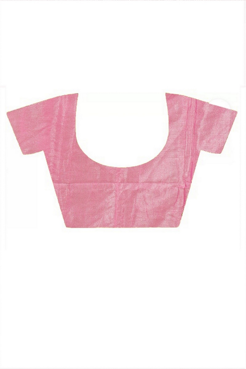 Pink Cotton Silk Tisuka Par Hand Loom Saree (2069)