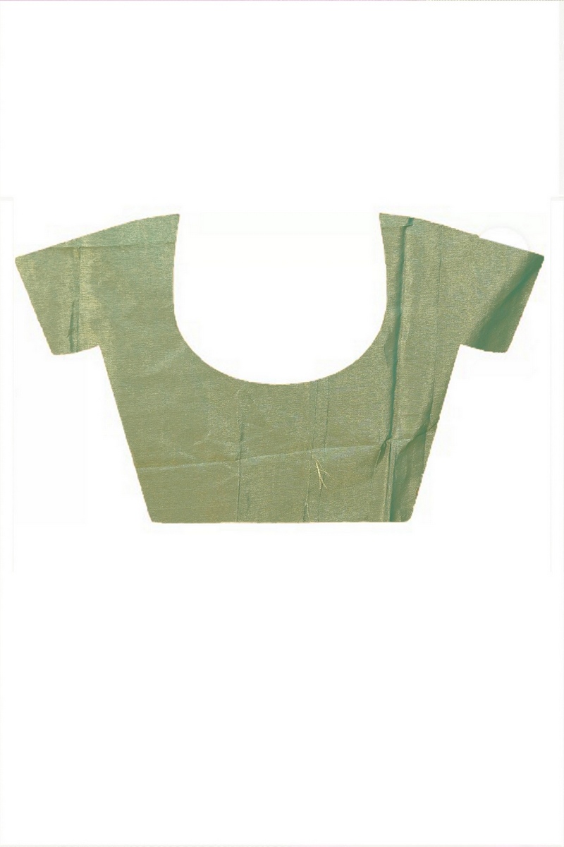 Green Cotton Silk Tisuka Par Hand Loom Saree (2070)