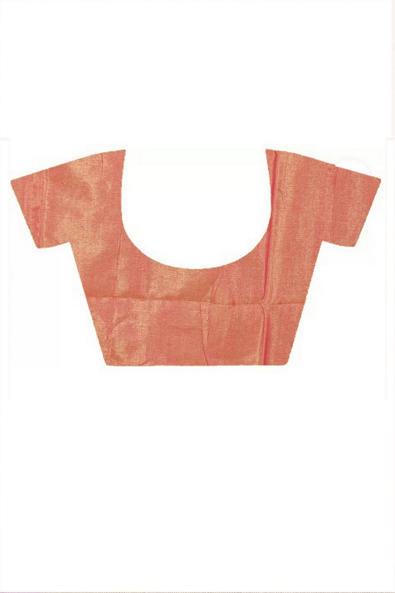 Golden Pink Cotton Silk Tisuka Par Hand Loom Saree (2072)