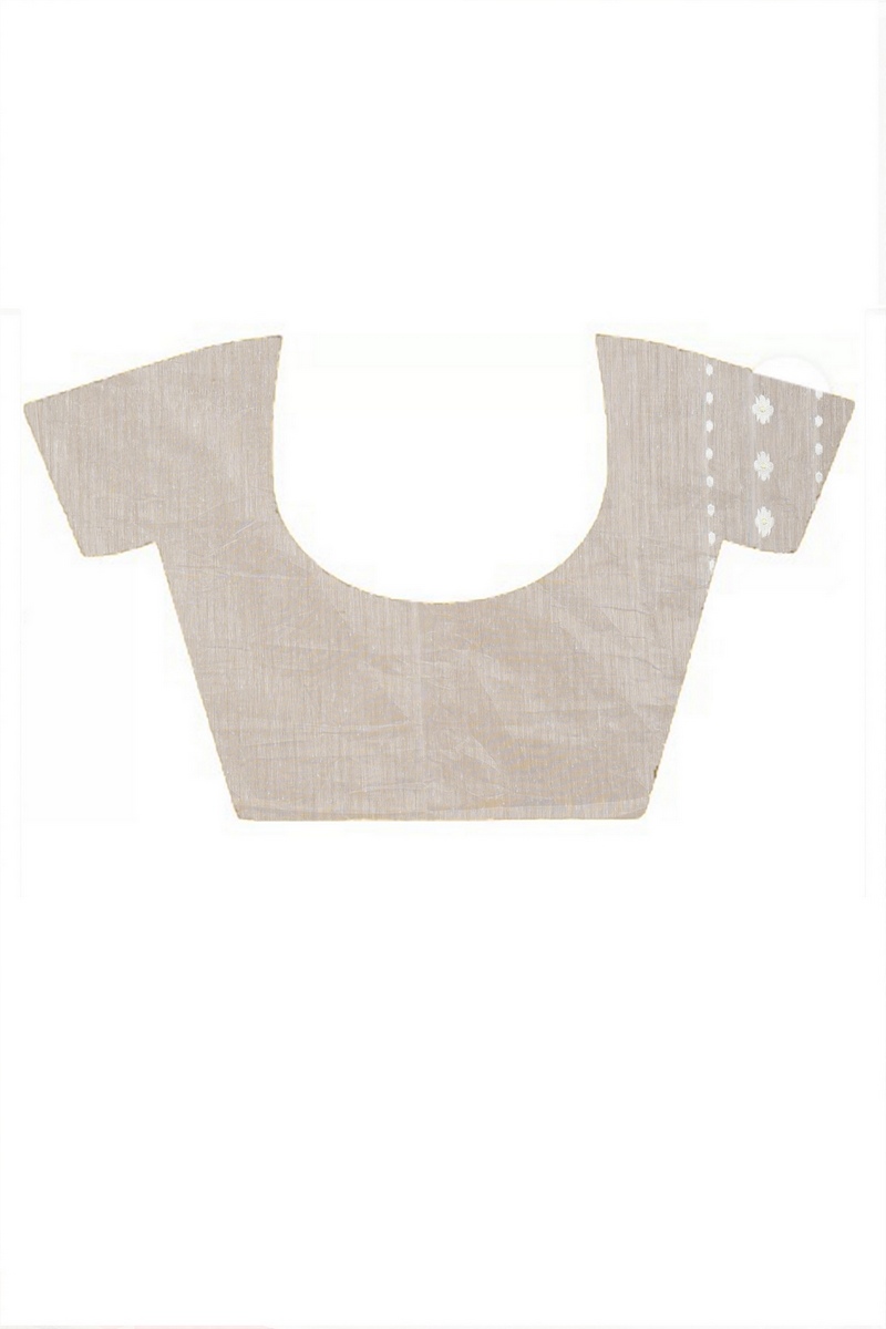 White Red Pure Cotton Borma Hand Loom Saree (2073)