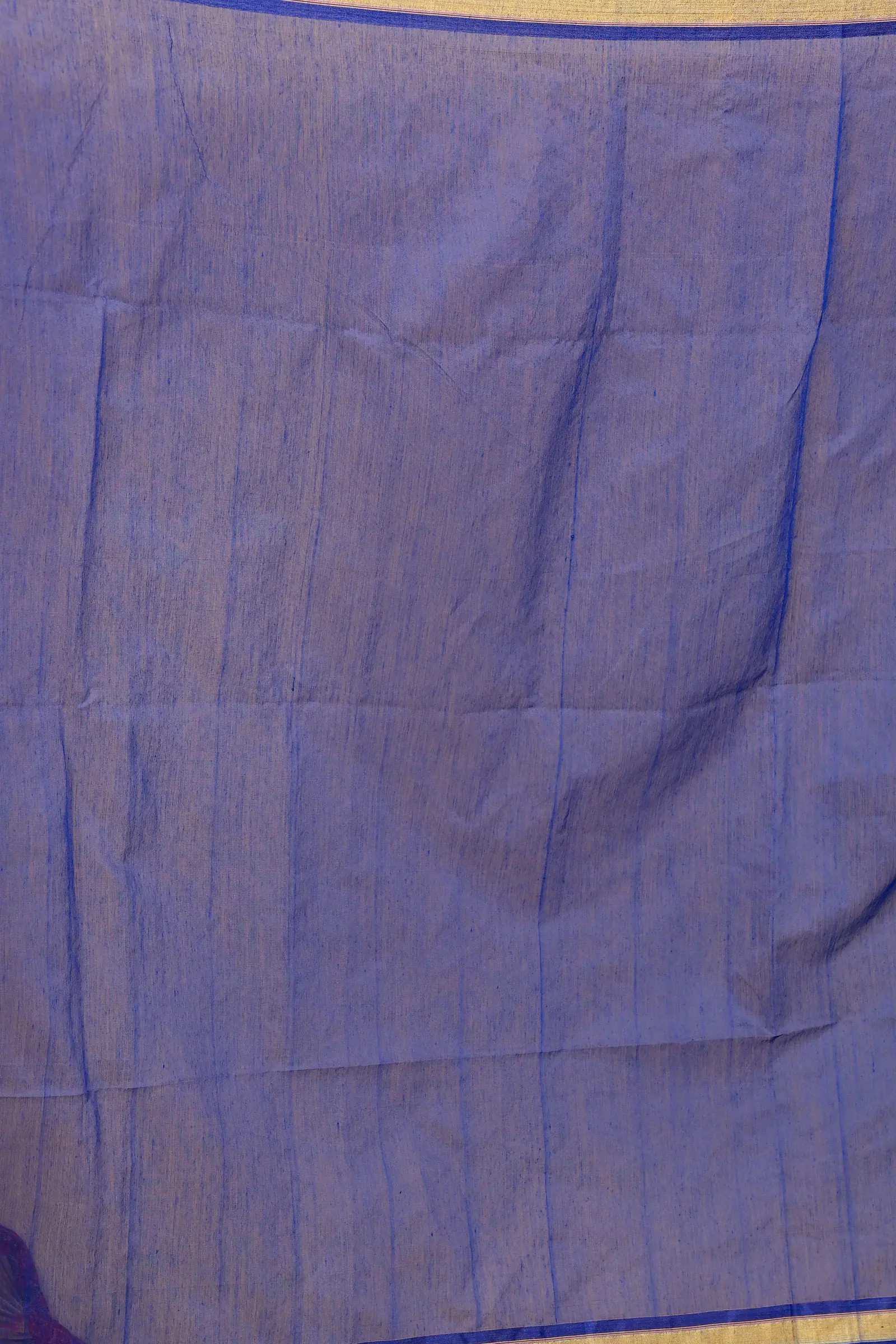 Naby Blue Blended Cotton Setori Hand Loom Saree (2075)